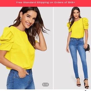 Fuchsia Puff Sleeve Top